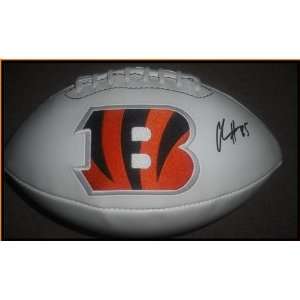 Chad Ochocinco Signed Cincinnati Bengals Logo Football   Autographed 
