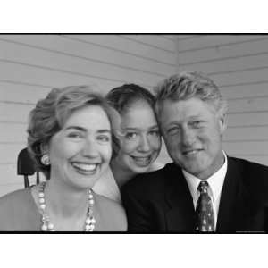  Bill Clinton, Daughter Chelsea and Wife Hillary Rodham Clinton 