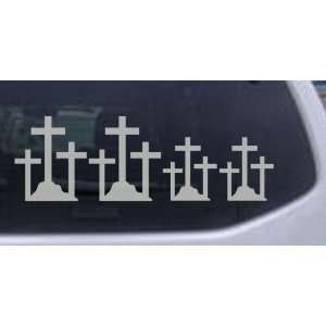 Silver 30in X 10.1in    Christian 3 Crosses Stick Family Stick Family 