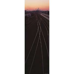  Railroad Tracks at Dawn, Cicero, Chicago, Illinois, USA 