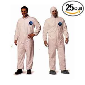 Lakeland Dupont Tyvek Coveralls With Hood, Boots And Elastic Wrists 