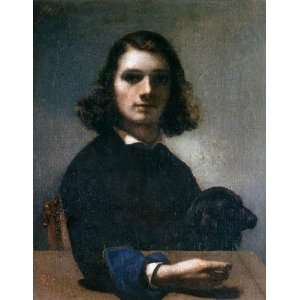   Gustave Courbet   32 x 42 inches   Self Portrait (Courbet with Black