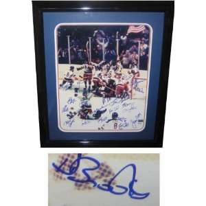  Autographed 1980 USA Olympic Hockey Team w/ Herb Brooks 