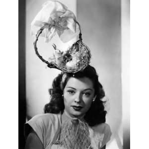  Jane Greer, Modeling an Enterprising Easter Bonnet, 1947 