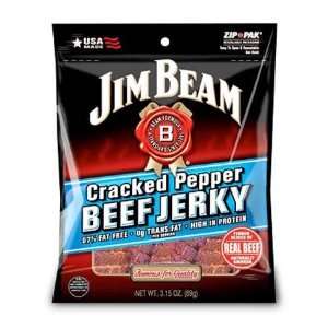 Jim Beam Cracked Pepper Beef Jerky   32 Grocery & Gourmet Food