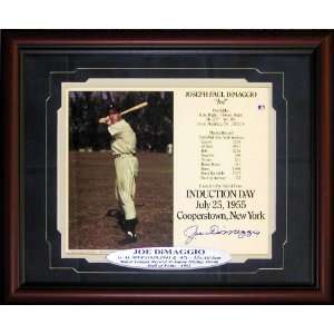  Joe DiMaggio Autographed Framed Hall of Fame Induction 