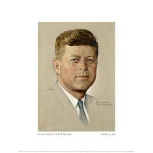  John F Kennedy by Norman Rockwell. Size 11.5 inches width 