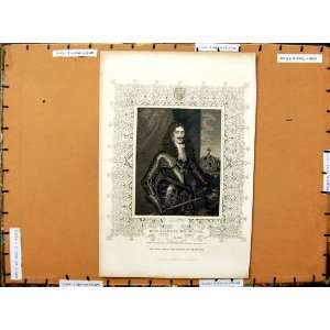   Antique Portrait King Charles Ii Peter Lely Print