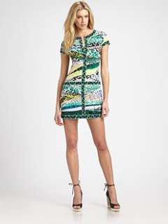 BCBGMAXAZRIA   Daly Printed V Neck Shirtdress