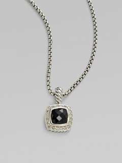 David Yurman   Diamond, Black Onyx & Sterling Silver Necklace