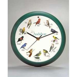 Mark Feldstein Audubon Singing Clock 8 in. Green, 12 Different North 