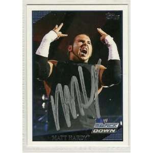 Matt Hardy Signed Wrestling Card Topps WWF