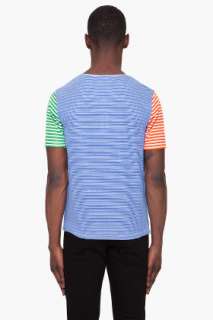 Opening Ceremony Striped Patchwork T shirt for men  