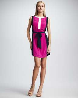 Angie Silk Colorblock Dress