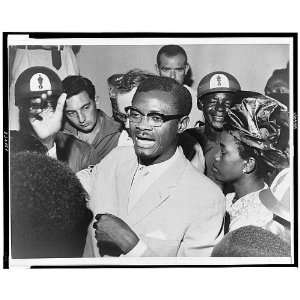 Patrice Lumumba speaking with supporters,Leopoldville,Congo,October 15 