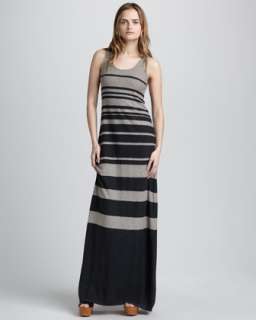 Striped Scoop Neckline Maxi Dress  