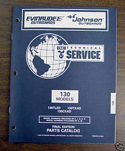 1996 Johnson Evinrude Parts Catalog 130 Models**  