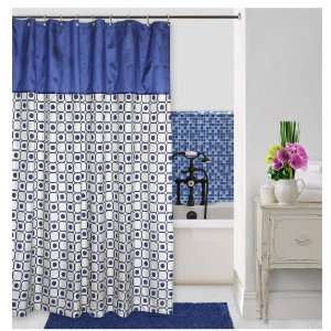  Rachel Royal/white Shower Curtain