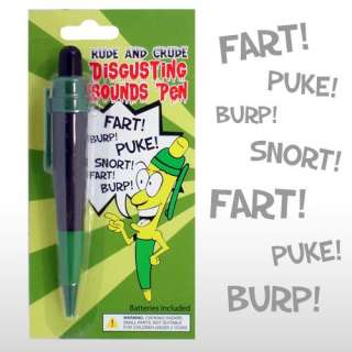 Rude & Crude Disgusting talking fart burping noise pen  