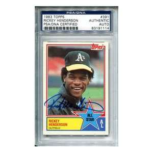 Rickey Henderson Autographed 1983 Topps Card