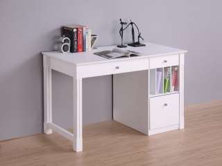 New 48 Deluxe Wood Storage Desk With File Drawer White  