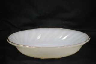 Fire King Suburbia Shell Milk Glass Cereal Bowl  
