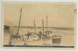 Vintage Postcard Waiting for Tide Fishing Boats Kink Arm Alaska RPPC 