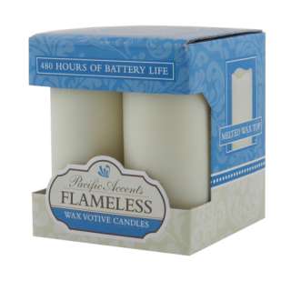 Flameless Votive Candles, Set of 4, With Timer 768824442283  
