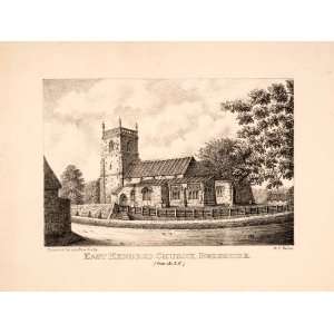  1843 Zinc Lithograph St Augustine Hendred Church Canterbury 