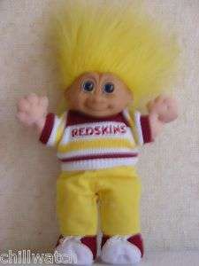 RUSS REDSKINS FOOTBALL TROLL 12 TALL YELLOW HAIR  