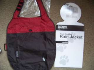   now free outward hound rain jacket dog coat med foul weather new