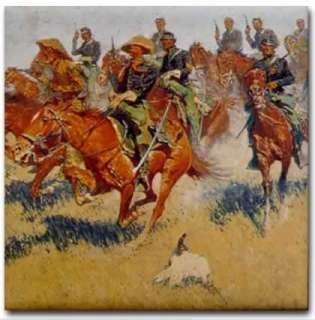 Frederic Remington Cavalry Charge Ceramic Tile Coaster  