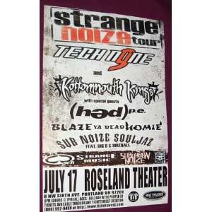 Tech N9ne Poster   Concert Flyer   Strange Noize Tour  