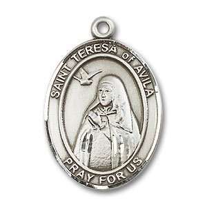  St. Teresa of Avila Large Sterling Silver Medal Jewelry