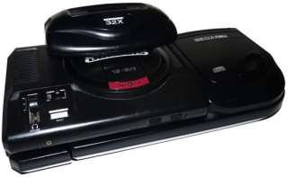 All Original Sega Genesis Black Console CD 32X Complete System Model 1 
