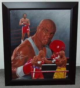  Oil Painting signed by George Foreman 1994 Michael Moorer Fight  