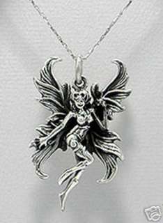 Large 925 Silver Fairy Angel Goddess Pendant Necklace I  