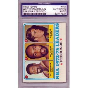 Wilt Chamberlain Autographed 1973 Topps Card PSA/DNA Slabbed #83117521