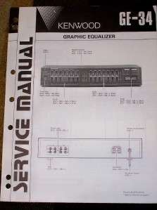 Kenwood GE 34 Graphic Equalizer Service/Parts Manual  