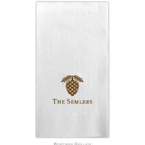     Linen Like Personalized Guest Towels (Pine Cone)