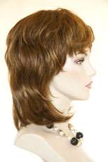 Smooth Straight Layered Shag Style Medium Brunette and Red Wigs  
