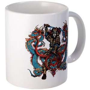 Mug (Coffee Drink Cup) Japanese Samurai with Dragons 