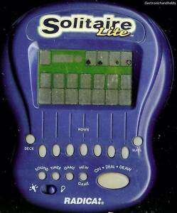 SOLITAIRE W/ LITE electronic handheld game by Radica. Game has been 