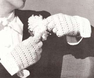 Vintage Crochet Heavy Cotton Driving Gloves PATTERN  