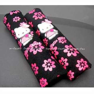 Hello Kitty Seat Belt Cover Shoulder Pad Pair Flower  