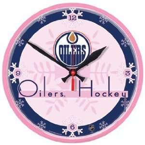 NHL Edmonton Oilers Clock   Pink Style