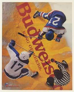 1988 Budweiser Beer Hockey Game Players Print Ad  