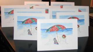 10 new Personalized beach shore ocean Christmas cards  