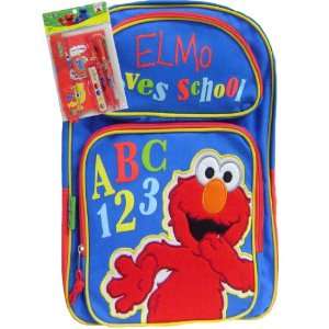    Adorable Elmo Backpack and Stationery Set Red Toys & Games
