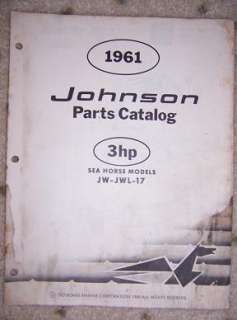 1961Johnson Outboard Parts Catalog Sea Horse 3 HP G  
